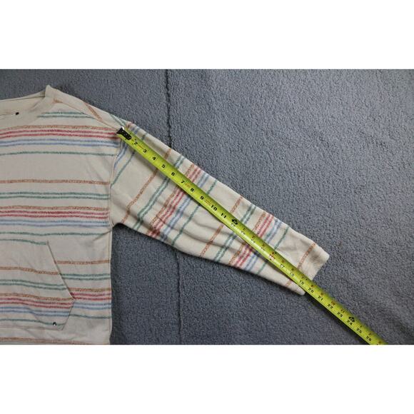 Prana Sweatshirt Womens S Multi Striped Cozy Up Suncation Top Kangaroo Pockets - Picture 10 of 10